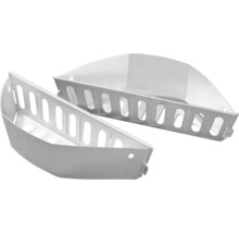 Dvě kovové grilovací vložky s perforovaným vzorem