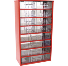 Skříň s průhlednými zásuvkami na drobné díly