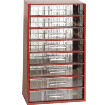 Skříňka s osmi plastovými zásuvkami