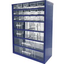 Zásuvkový regál s průhlednými zásuvkami pro uložení drobných dílů