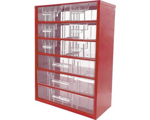 Box na sortiment s průhlednými zásuvkami