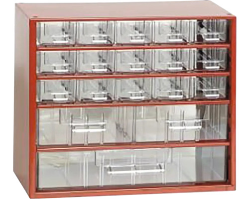 Zásuvková skříňka s průhlednými zásuvkami pro uskladnění