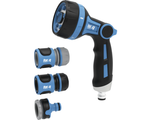 for_q Multifunkční zahradní postřikovač Komfort, sada Zahradní sprchová hadice s různými konektory