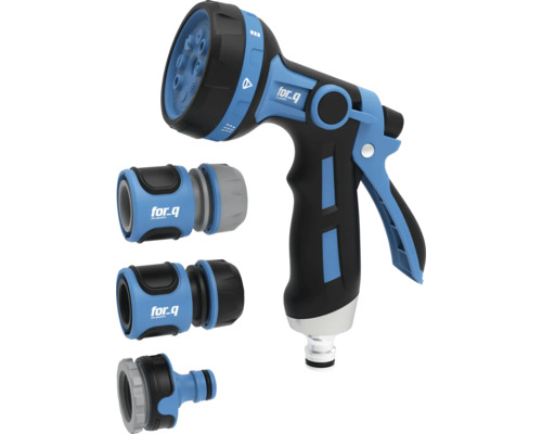 for_q Multifunkční zahradní postřikovač Easy, sada Zahradní stříkací pistole s různými typy proudu a konektory