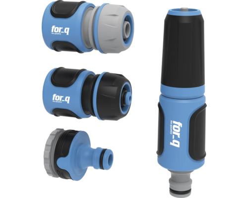 Spojky zahradní hadice a stříkací tryska od společnosti for.q