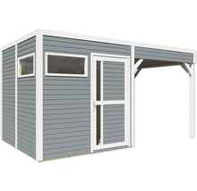 Zahradní domek s dveřmi, okny a stříškou