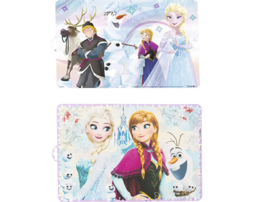 Dvě prostírání Ledové království s postavami Anna, Elsa, Olaf, Kristoff a sob Sven