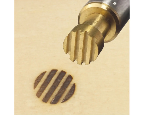 Vypalovací razítko s pruhovaným vzorem