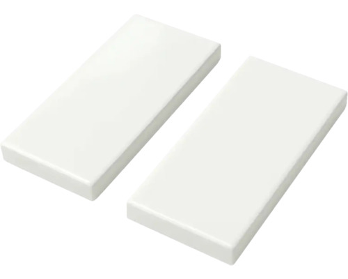 Kámen do přihrádky na čaj (keramika, bílý ) pro krbová kamna MAGNA 2 ks Dvě bílé obdélníkové dlaždice