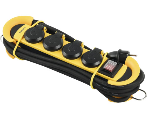 Prodlužovací kabel Philips se čtyřmi zásuvkami a navíjením kabelu