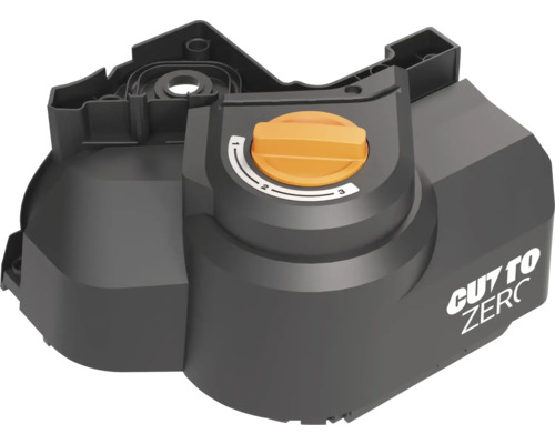 Horní část robotické sekačky s otočným knoflíkem pro nastavení výšky sečení