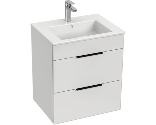 Skříňka pod umyvadlo se dvěma zásuvkami, umyvadlem a baterií