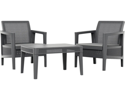 Zahradní nábytek se dvěma křesly a stolem