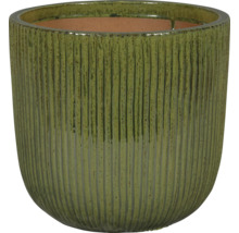 Keramická květinová nádoba s drážkovaným vzorem