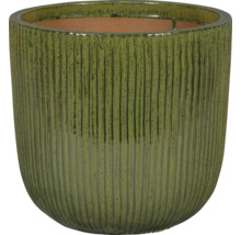 Keramický květináč s rýhovaným povrchem