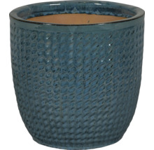 Modrý květináč s tkanou strukturou pro vnitřní i venkovní použití