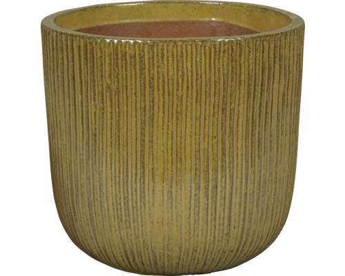 Keramický květináč s rýhovaným povrchem