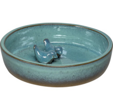 Keramické pítko pro ptáky se dvěma ptačími figurkami