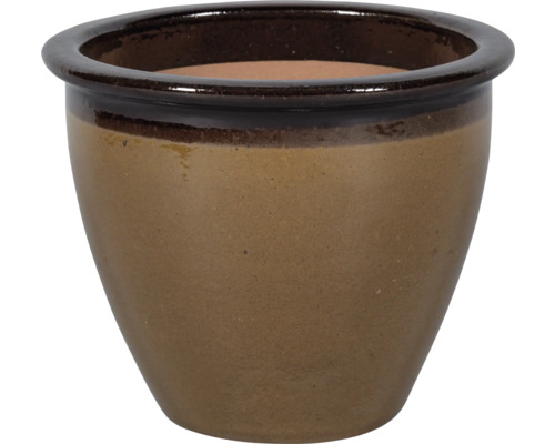 Hnědý keramický květináč pro zahradu nebo interiér