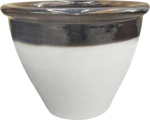 Květináč Lafiora glazovaná keramika Ø 29 cm V 23 cm krémová Keramický květináč pro interiér