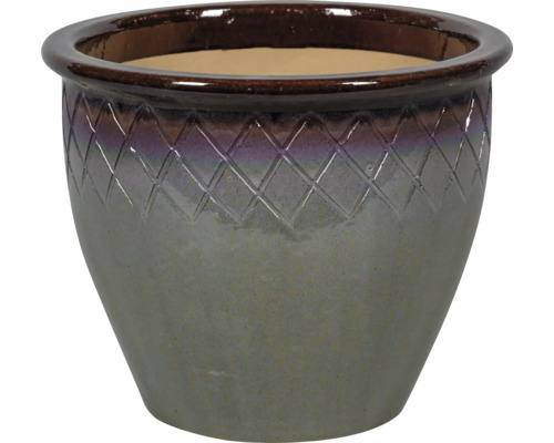 Keramický květináč s kosočtvercovým vzorem