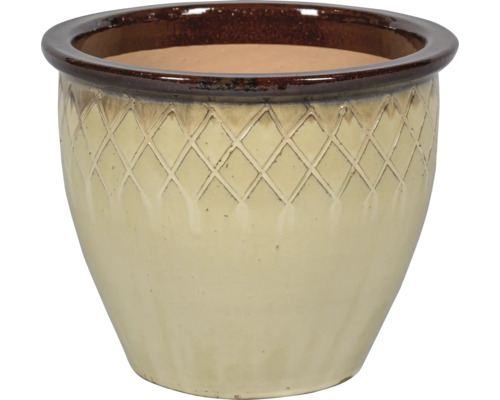 Keramický květináč s kosočtvercovým vzorem