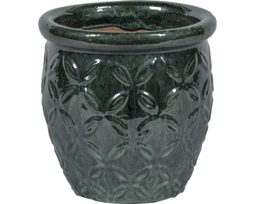 Keramický květináč s květinovým vzorem