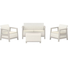 Sada zahradního nábytku s křeslem, dvoumístnou pohovkou a stoličkou