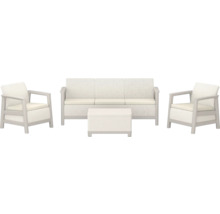 Sada zahradního nábytku se sedačkou, dvěma křesly a taburetem