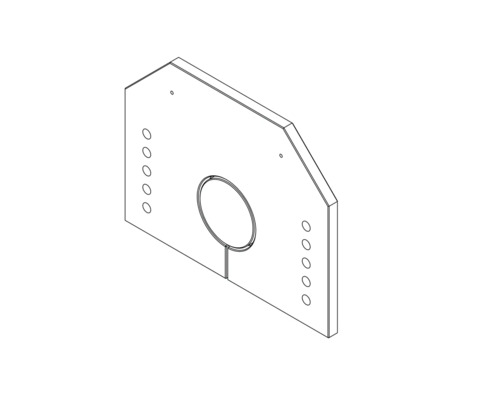 Topná deska Rotheigner pro krbová kamna Tessin Technický výkres montážní desky s otvory