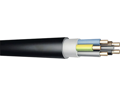 Vícežilový elektrický kabel s černým pláštěm