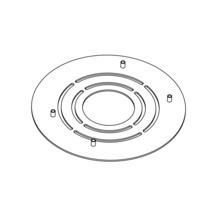 Kulatá krycí deska s výřezy a montážními šrouby