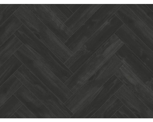 Tmavá podlahová krytina ve vzoru rybí kosti