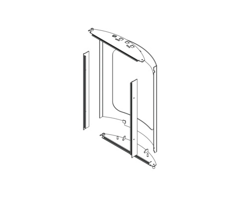 Rozkreslený nákres sprchového koutu pro montáž v koupelně