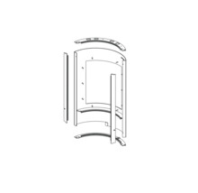 Rozkreslený nákres sprchového koutu s jednotlivými díly