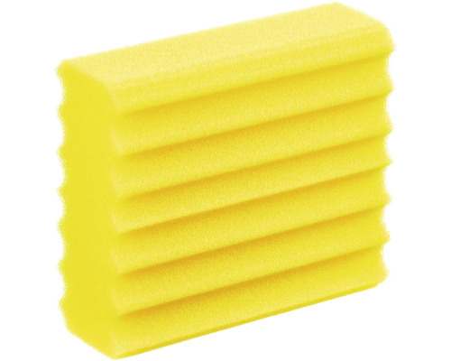 Žlutá čisticí houba s žebrovaným povrchem