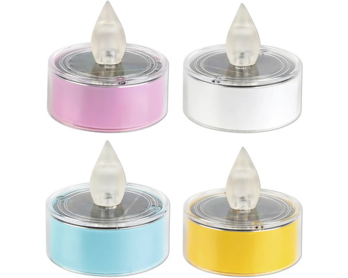 Čtyři solární LED svíčky různých barev