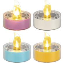 Čtyři solární LED čajové svíčky v různých barvách