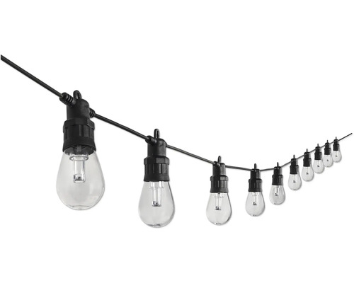 Světelný řetěz s čirými žárovkami pro venkovní použití