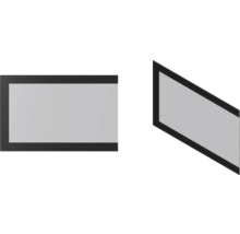 Dvě obdélníková zrcadla s tmavým rámem