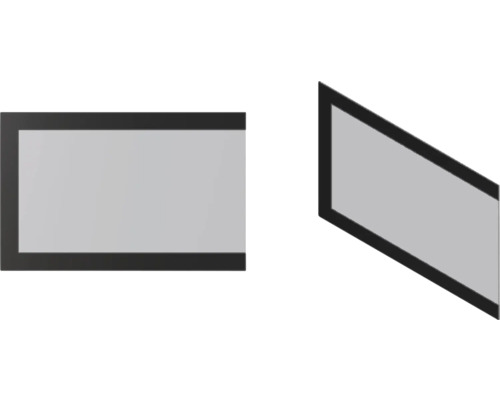 Skleněná deska Rotheigner pro krbová kamna Zürich Dvě obdélníková zrcadla s tmavým rámem