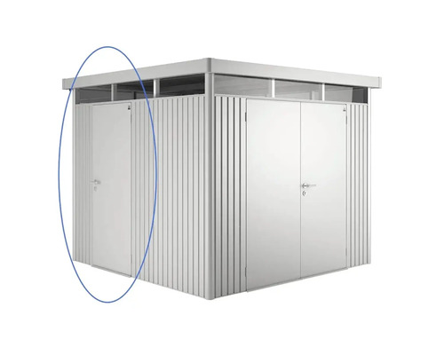 Kovový zahradní domek s jednokřídlými dveřmi