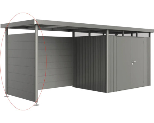 Kovový zahradní domek s rovnou střechou pro uskladnění zahradního nářadí