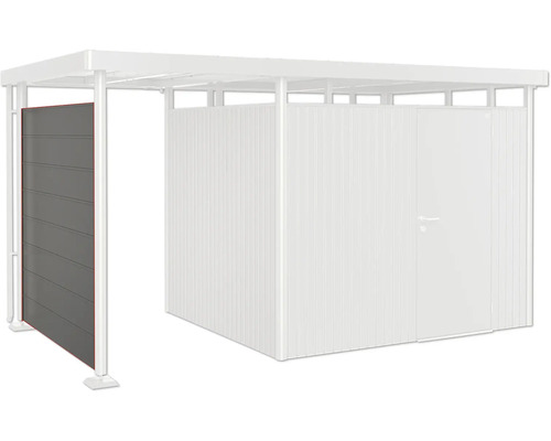 Kovový přístřešek pro auto s boční stěnou a úložným prostorem