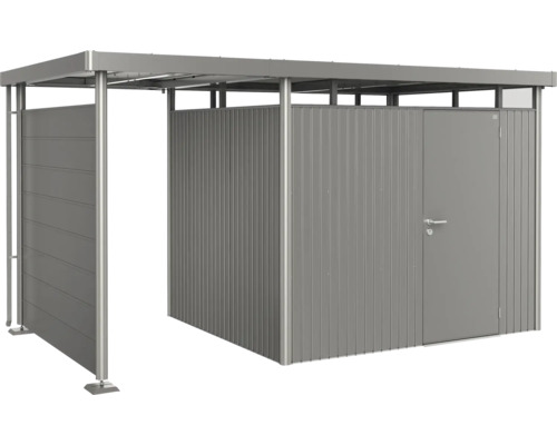 Šedá skříň na nářadí s posuvnými dveřmi a dveřmi