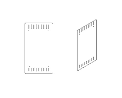 Nákres nábytkového dílu s drážkami