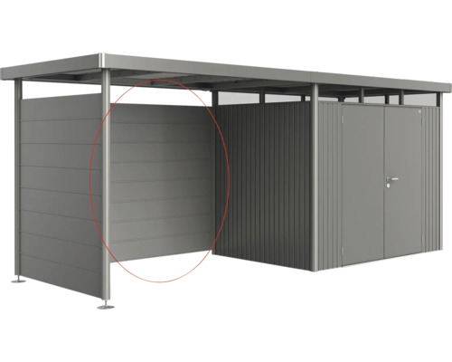 Kovový přístřešek na kola s integrovanou skříní na nářadí