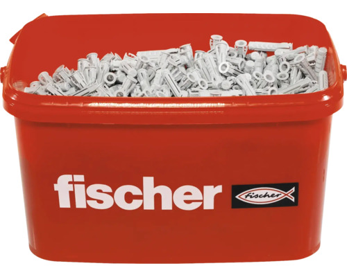 Hmoždinky Fisher SX Plus 8 × 40 mm kyblík 1 200 ks Kbelík s univerzálními hmoždinkami Fischer