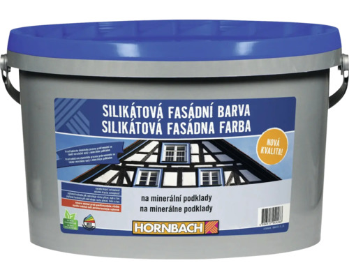 Fasádní silikátová barva Hornbach 5 l bez konzervantů Silikátová fasádní barva v kbelíku