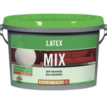 Latexová barva v šedém kbelíku se zeleným víkem od Hornbachu